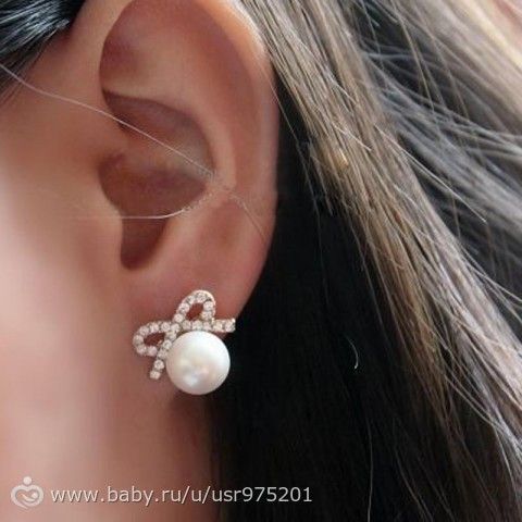 Модные серьги с жемчугом Модные серьги с жемчугом