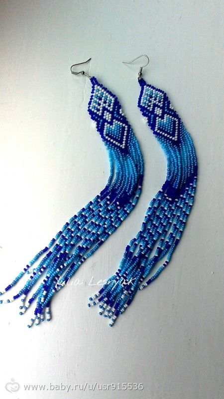 Длиные серьги из бисера