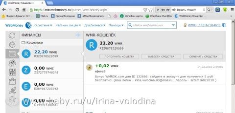 Отчет о поступлении средств для Володина Артема
