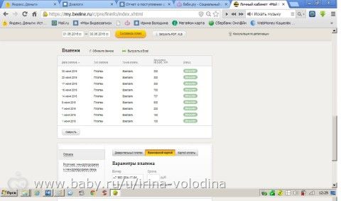 Отчет о поступлениях и расходах средств для Володина Артема