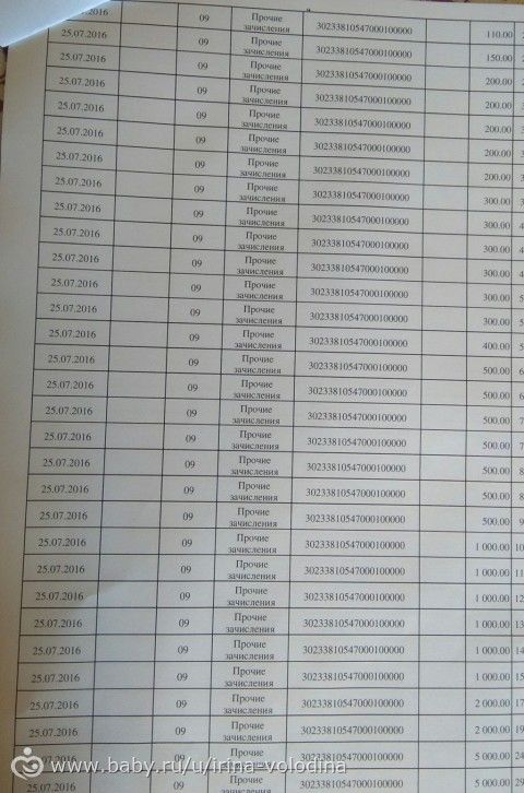 Отчет о поступлениях и расходах средств для Володина Артема