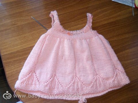 Онлайн вязание детского платья (спицы)