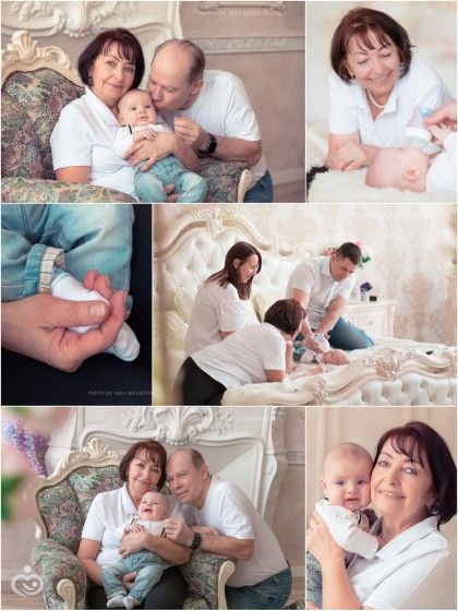 Семейная фотосессия с малышом до года в студии (фото)