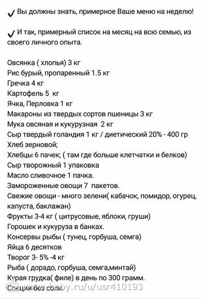 Основы Правильного Питания + СПИСОК ПРОДУКТОВ + результаты ПП