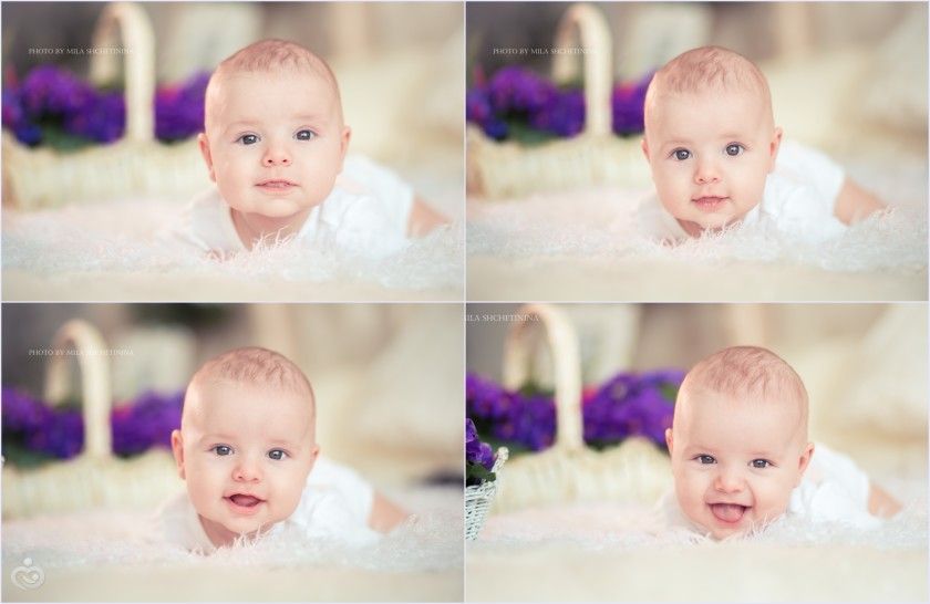 Семейная фотосессия с малышом до года в студии (фото)