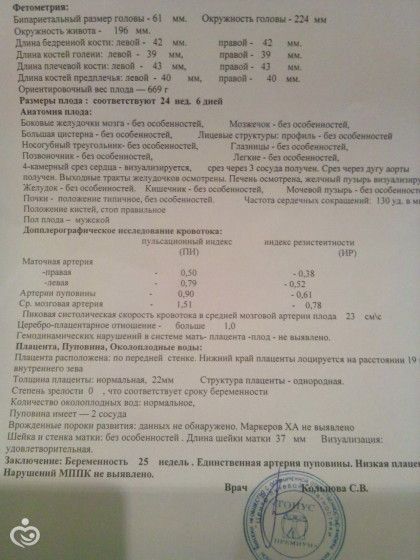 Единичная артерия пуповины