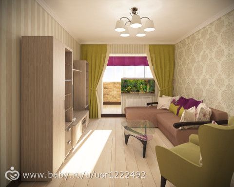 Гостиная 22,5 кв.м и Балкон