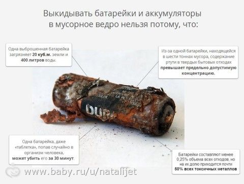ИСПОЛЬЗОВАННЫЕ БАТАРЕЙКИ-ОСТОРОЖНО ВРЕД !