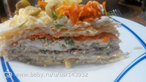 Закусочный торт без майонеза